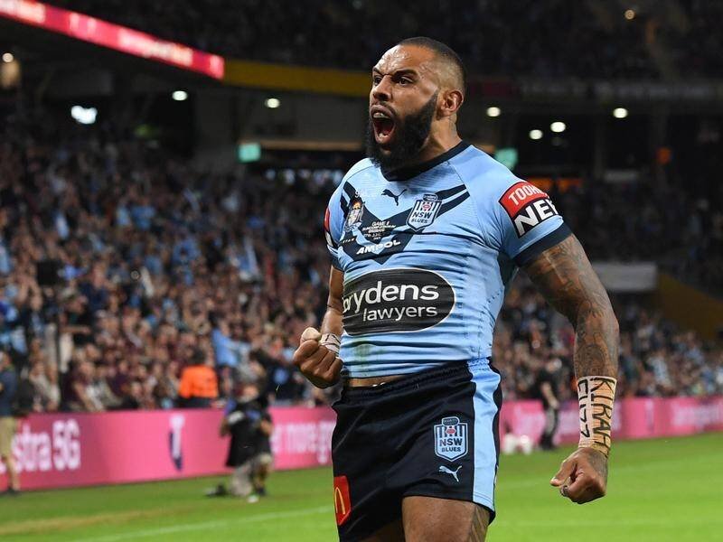 Josh Addo-Carr celebrating for NSW